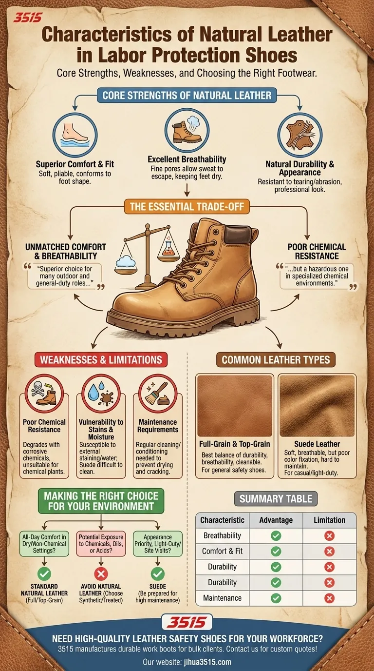 ¿Cuáles son las características del cuero natural utilizado en el calzado de protección laboral? Comodidad y durabilidad inigualables Guía Visual