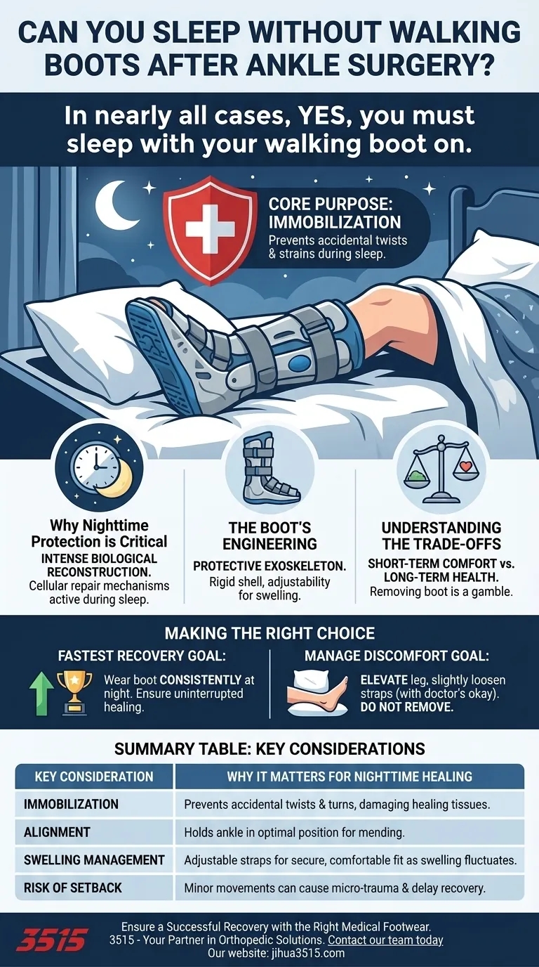 Pouvez-vous dormir sans vos chaussures de marche après une chirurgie de la cheville ? Protégez votre cheville en guérison pour une récupération plus rapide Guide Visuel