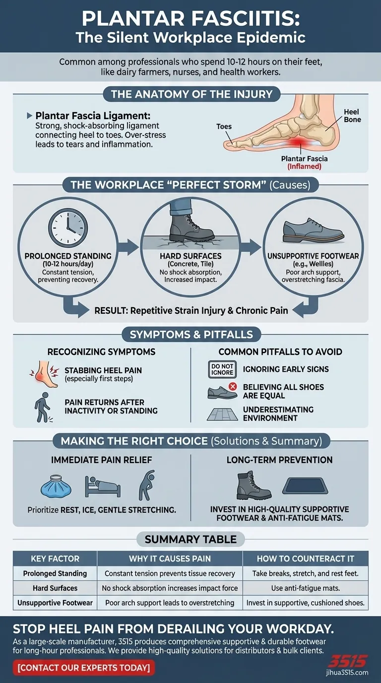 Qu'est-ce que la fasciite plantaire et pourquoi est-elle courante dans certaines professions ? Un guide pour les professionnels qui passent leur journée debout Guide Visuel