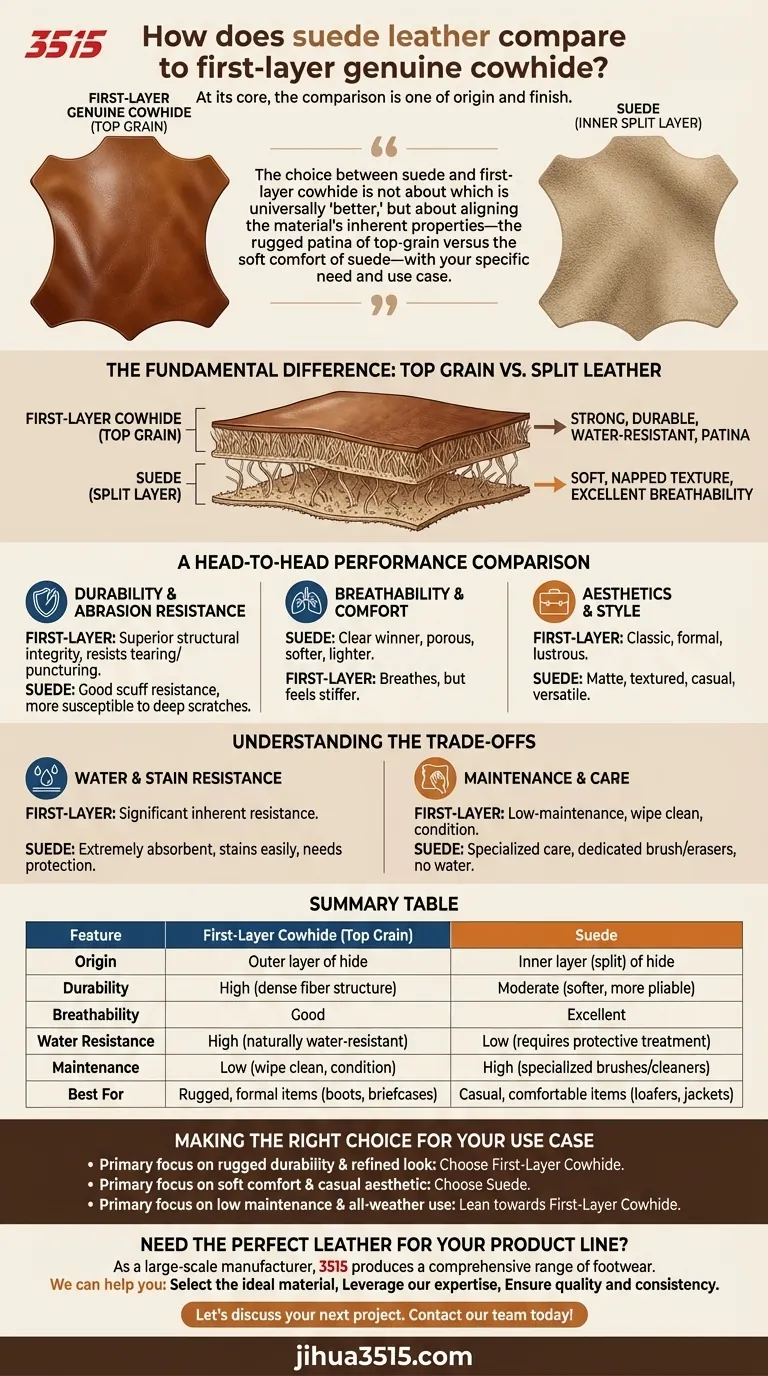 Comment le cuir de suède se compare-t-il au cuir de vache de première couche ? Choisissez le bon cuir pour vos besoins Guide Visuel