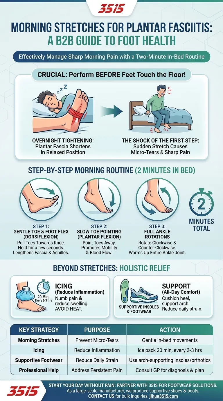Quels exercices d'étirement peuvent aider en cas de fasciite plantaire ? Vaincre la douleur matinale avec une routine simple de 2 minutes Guide Visuel