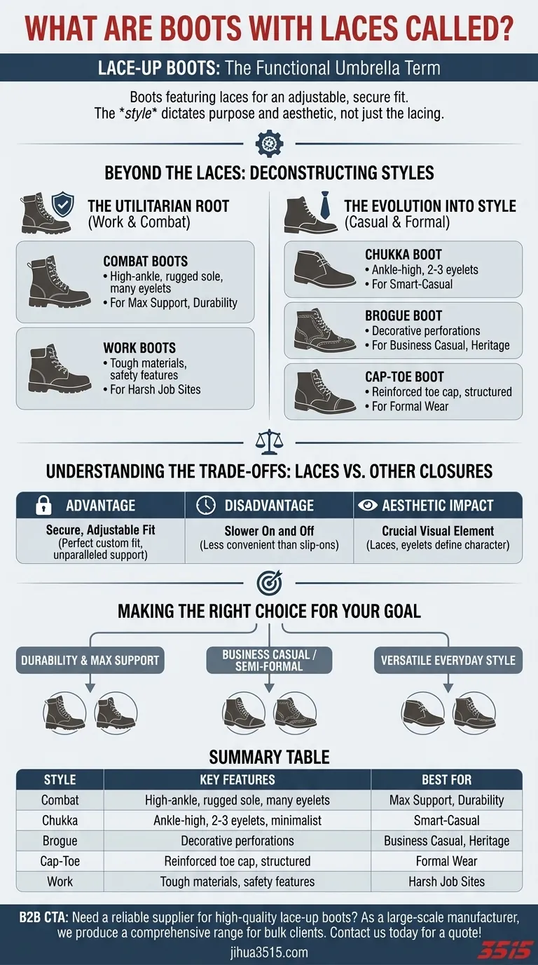 What are boots with laces called? Discover Styles from Combat to Chukka ビジュアルガイド