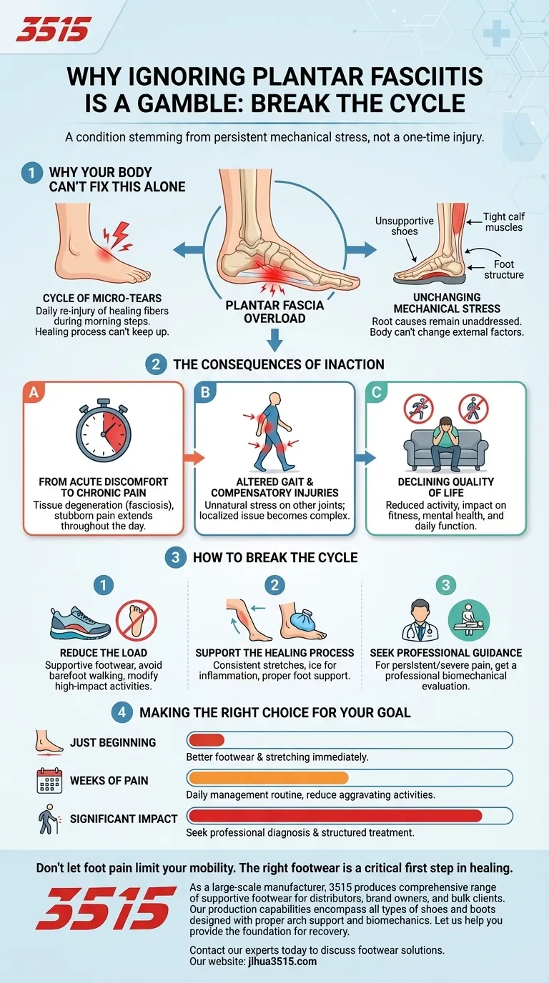 Pourquoi est-il important de traiter la fasciite plantaire plutôt que de l'ignorer ? Prévenir la douleur chronique et les blessures supplémentaires Guide Visuel