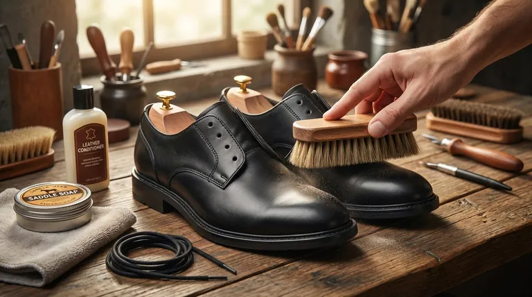 Quelle est la première étape pour nettoyer en profondeur les chaussures en cuir ? Maîtriser la préparation cruciale pour un nettoyage parfait