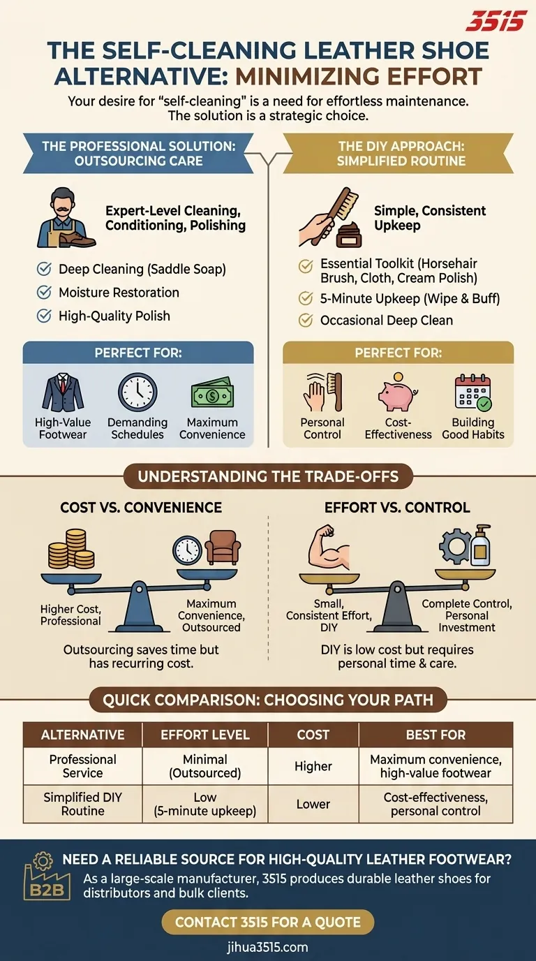Quelle est l'alternative aux chaussures en cuir autonettoyantes ? Stratégies d'entretien sans effort Guide Visuel