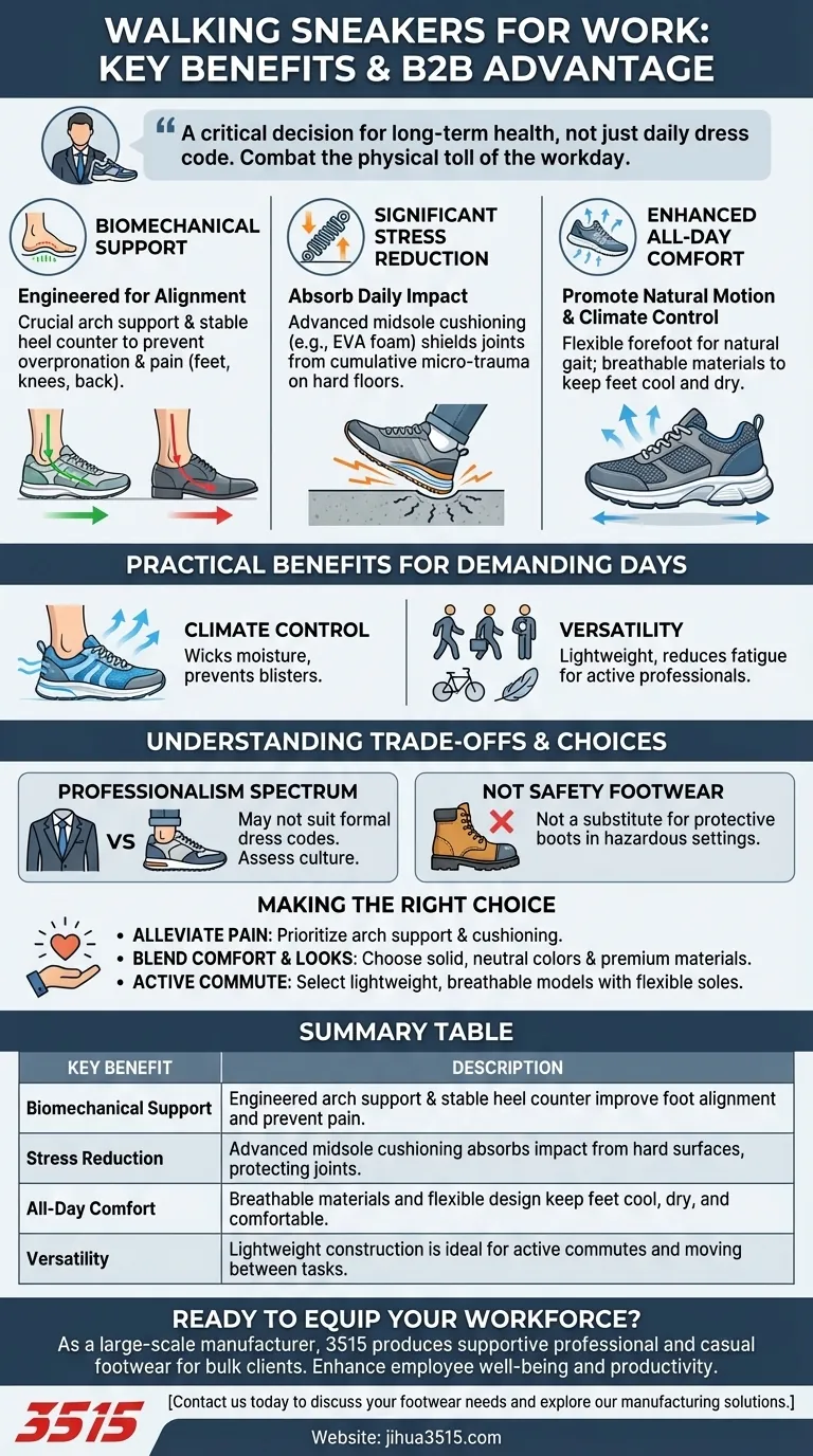 Quali sono i principali vantaggi delle scarpe da ginnastica per camminare al lavoro? Aumenta il comfort e riduci l'affaticamento Guida Visiva