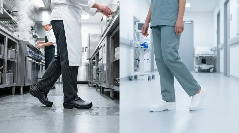 Pourquoi les sabots sont-ils adaptés aux professionnels de la santé et de la restauration ? Découvrez une sécurité et un confort supérieurs