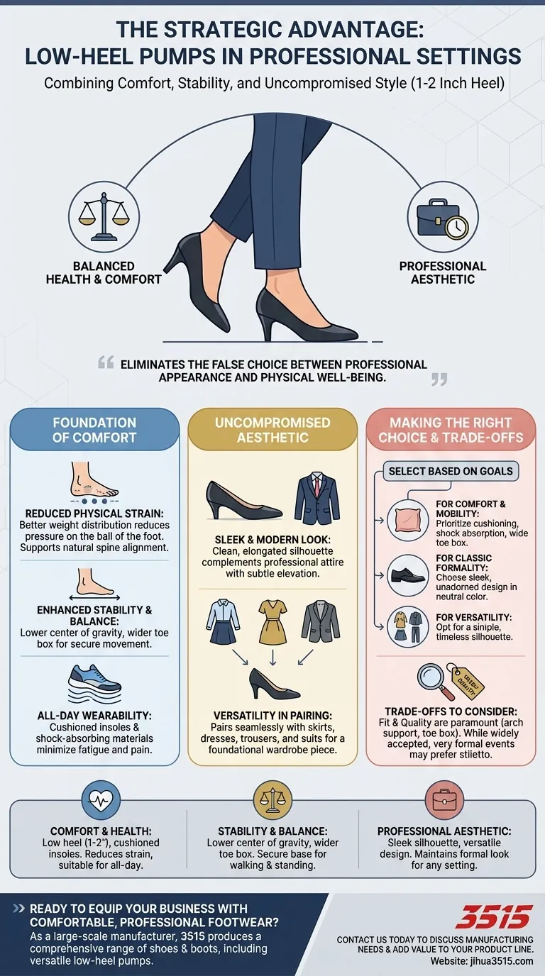 Quels sont les avantages des escarpins à petit talon pour un cadre professionnel ? Obtenez style et confort toute la journée Guide Visuel