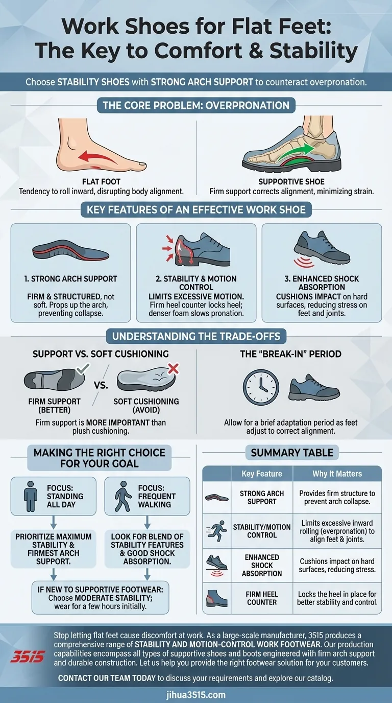 Quel type de chaussures de travail est recommandé pour les personnes ayant les pieds plats ? Trouvez des chaussures de soutien pour un confort toute la journée Guide Visuel