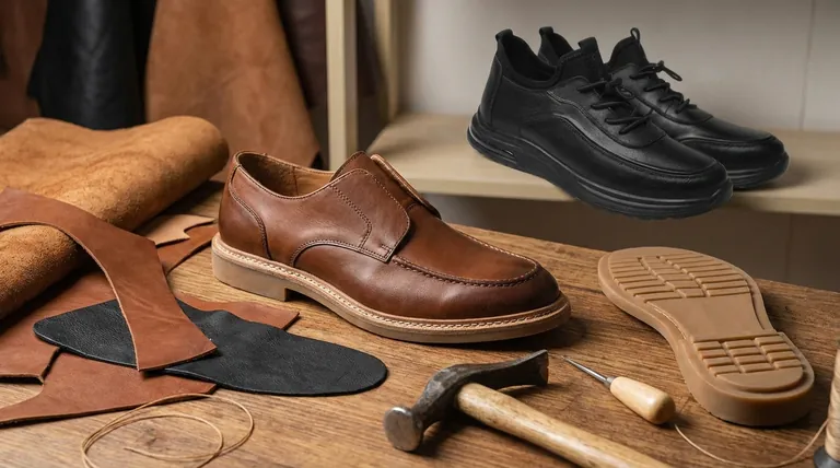 ما هي المواد المستخدمة عادة في صناعة أحذية اللباس؟ دليل الجودة والمتانة