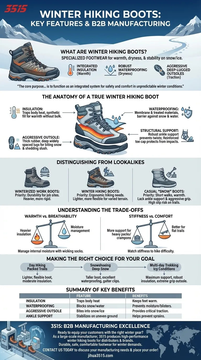 Qu'est-ce qu'une chaussure de randonnée hivernale et quelles sont ses caractéristiques principales ? Restez en sécurité et au chaud sur les sentiers Guide Visuel