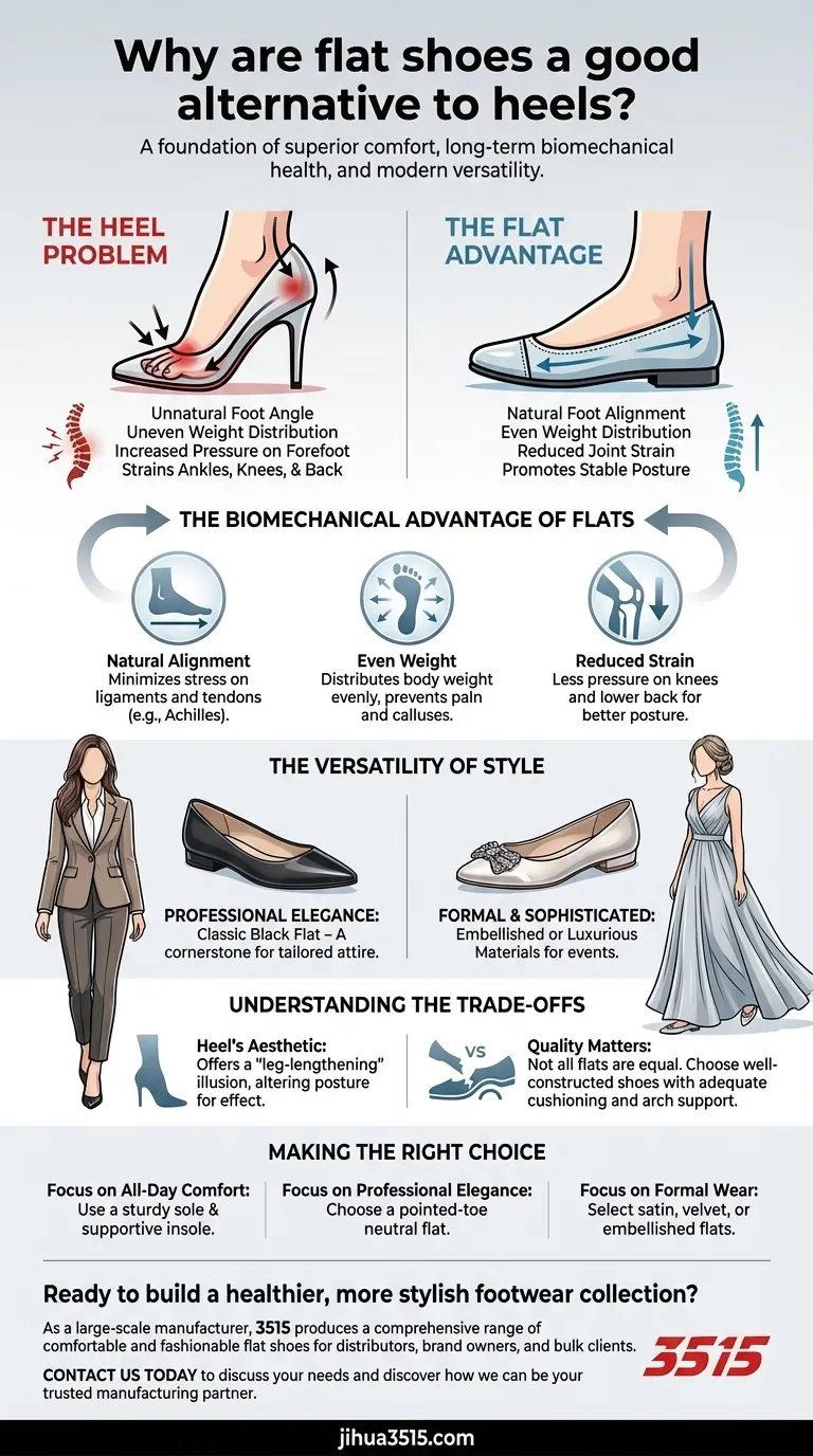 Pourquoi les chaussures plates sont-elles une bonne alternative aux talons ? Confort, santé et style au rendez-vous Guide Visuel