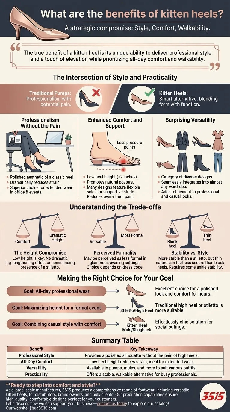 Quels sont les avantages des escarpins à petit talon ? Obtenez un style professionnel et un confort tout au long de la journée Guide Visuel