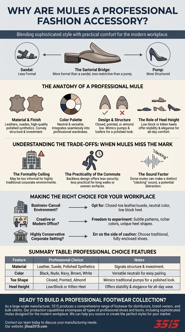 Pourquoi les mules sont-elles considérées comme un accessoire de mode professionnel ? Rehaussez votre style de bureau avec confort Guide Visuel