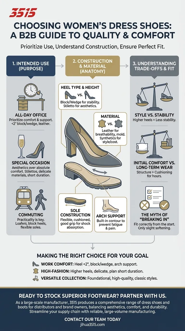 ¿Qué factores se deben considerar al elegir zapatos de vestir para mujer? Encuentra el ajuste perfecto para cualquier ocasión Guía Visual