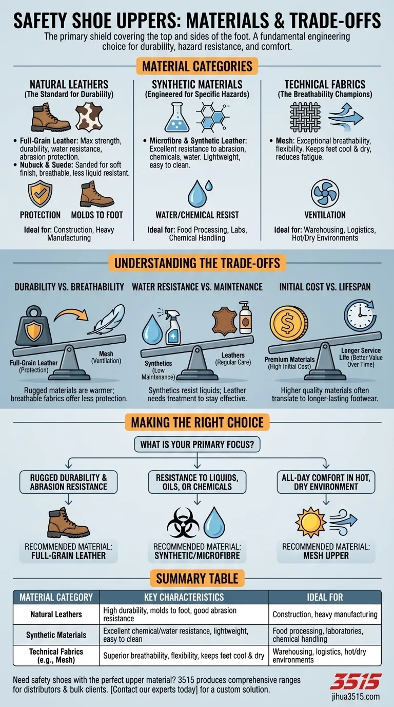 ¿Cuál es la parte superior de un zapato de seguridad? Elija el material adecuado para una máxima protección Guía Visual