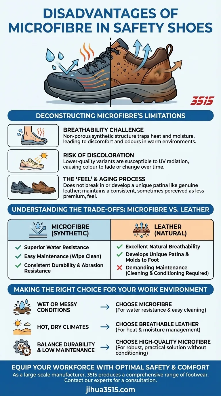 Каковы недостатки микрофибры в защитной обуви? Сопоставление воздухопроницаемости и долговечности Визуальное руководство