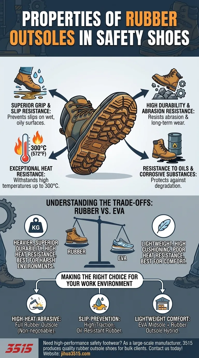 ¿Cuáles son las propiedades de las suelas de goma en el calzado de seguridad? Durabilidad y resistencia al deslizamiento inigualables Guía Visual