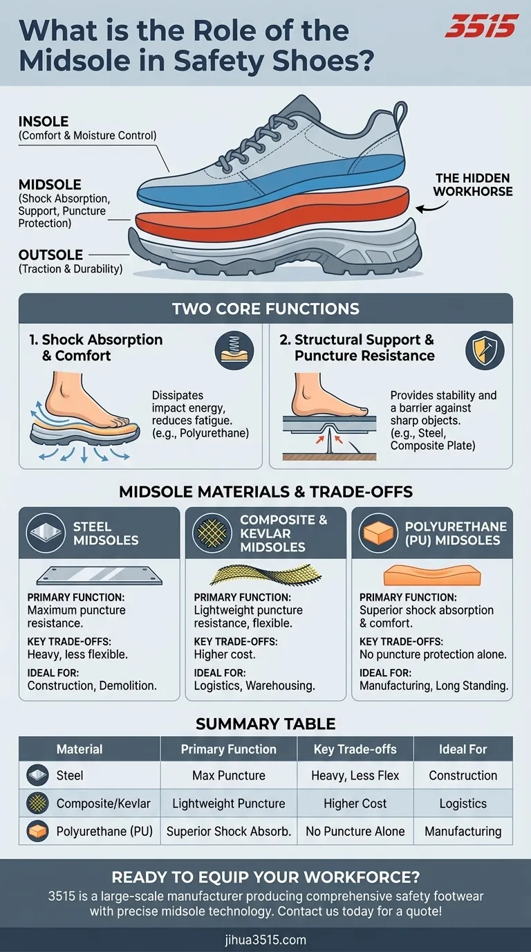 Quel est le rôle de la semelle intermédiaire dans les chaussures de sécurité ? La clé du confort et de la protection Guide Visuel
