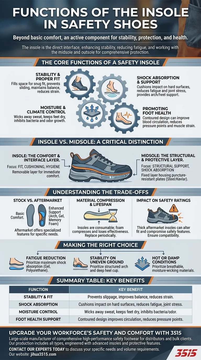 Quelles sont les fonctions de la semelle intérieure dans les chaussures de sécurité ? Essentiel pour la stabilité, le confort et la protection Guide Visuel