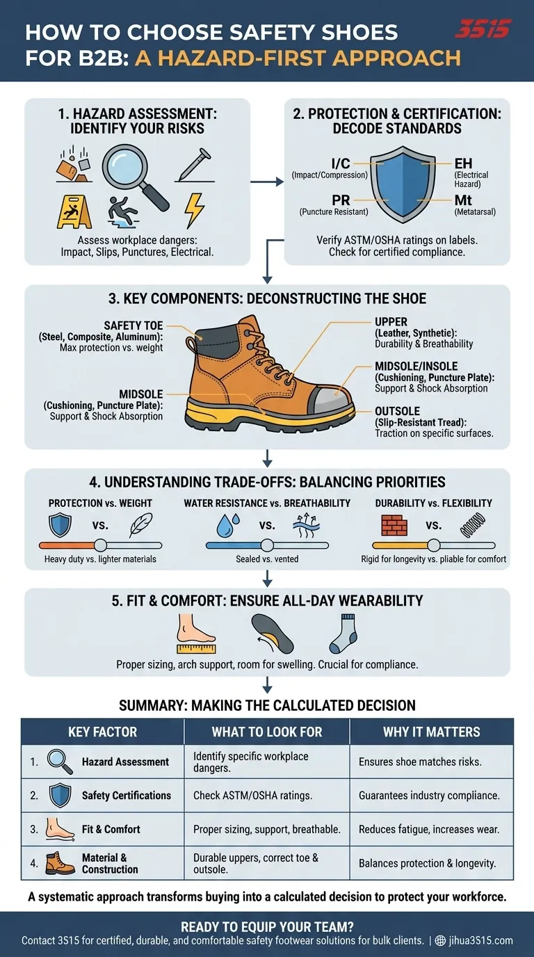 What factors should be considered when choosing safety shoes? A Complete Guide to Workplace Foot Protection Visual Guide