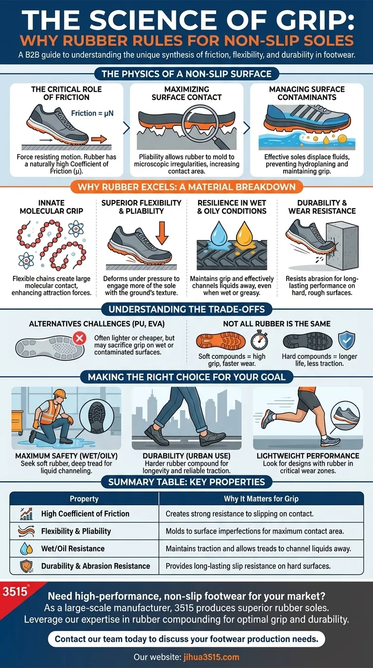 ¿Por qué se usa comúnmente la goma en las suelas antideslizantes? La ciencia del agarre superior Guía Visual