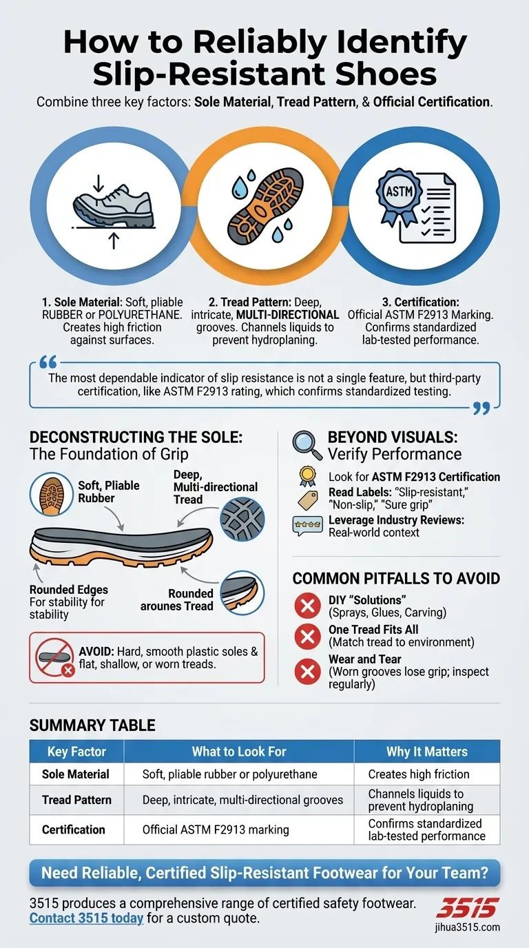 Comment identifier des chaussures antidérapantes ? Recherchez la certification ASTM et les caractéristiques clés Guide Visuel