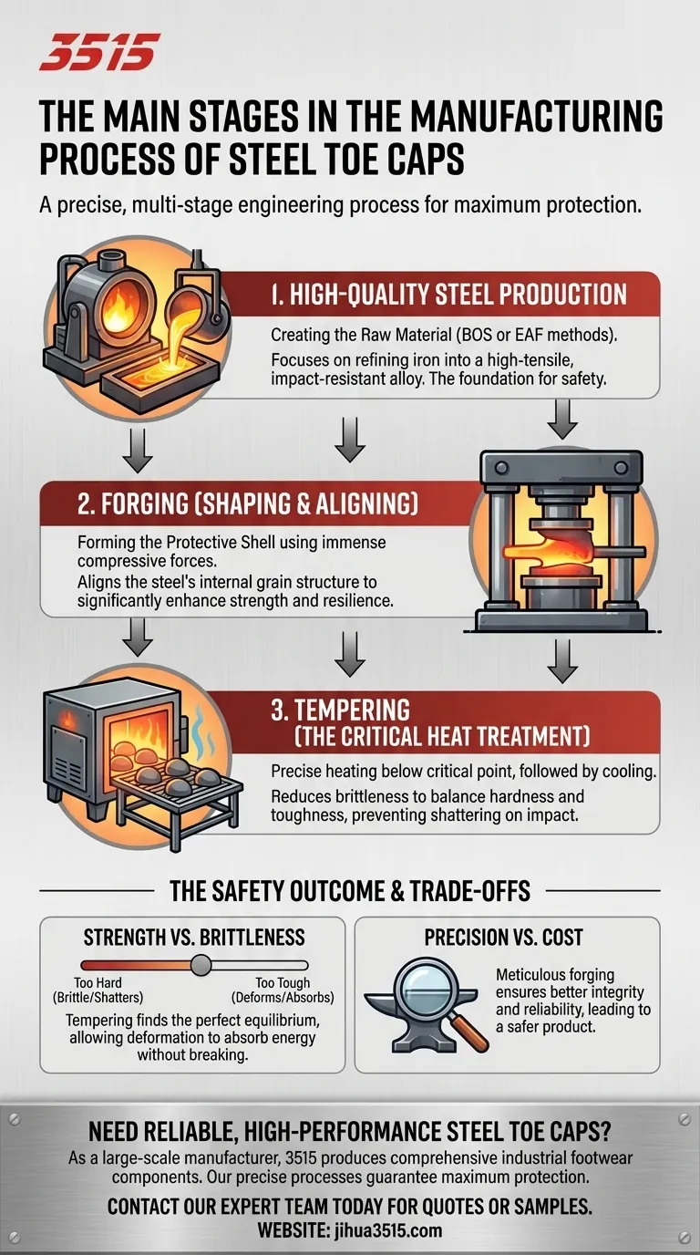 Quelles sont les principales étapes du processus de fabrication des embouts de sécurité en acier ? Assurer une protection maximale contre les chocs Guide Visuel