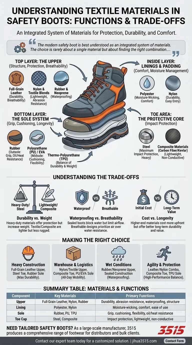 安全靴に使用される繊維素材とその機能とは？パフォーマンスと保護のガイド ビジュアルガイド