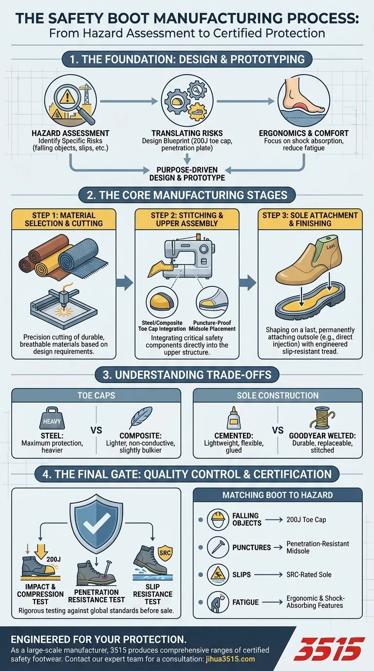 Quali sono le fasi chiave del processo di produzione degli scarponi di sicurezza? Dalla progettazione alla certificazione Guida Visiva