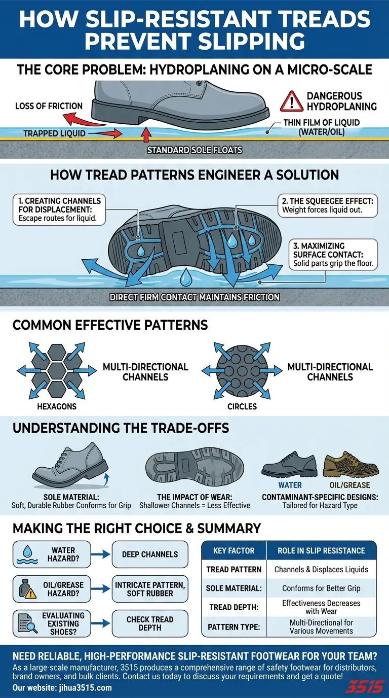 Come fa il battistrada delle scarpe antiscivolo a prevenire lo scivolamento? La scienza del design delle suole Guida Visiva