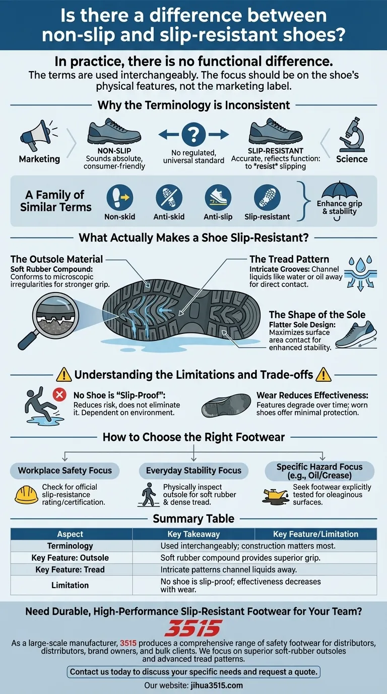 C'è differenza tra scarpe antiscivolo e resistenti allo scivolamento? Concentrati sulle caratteristiche che contano. Guida Visiva