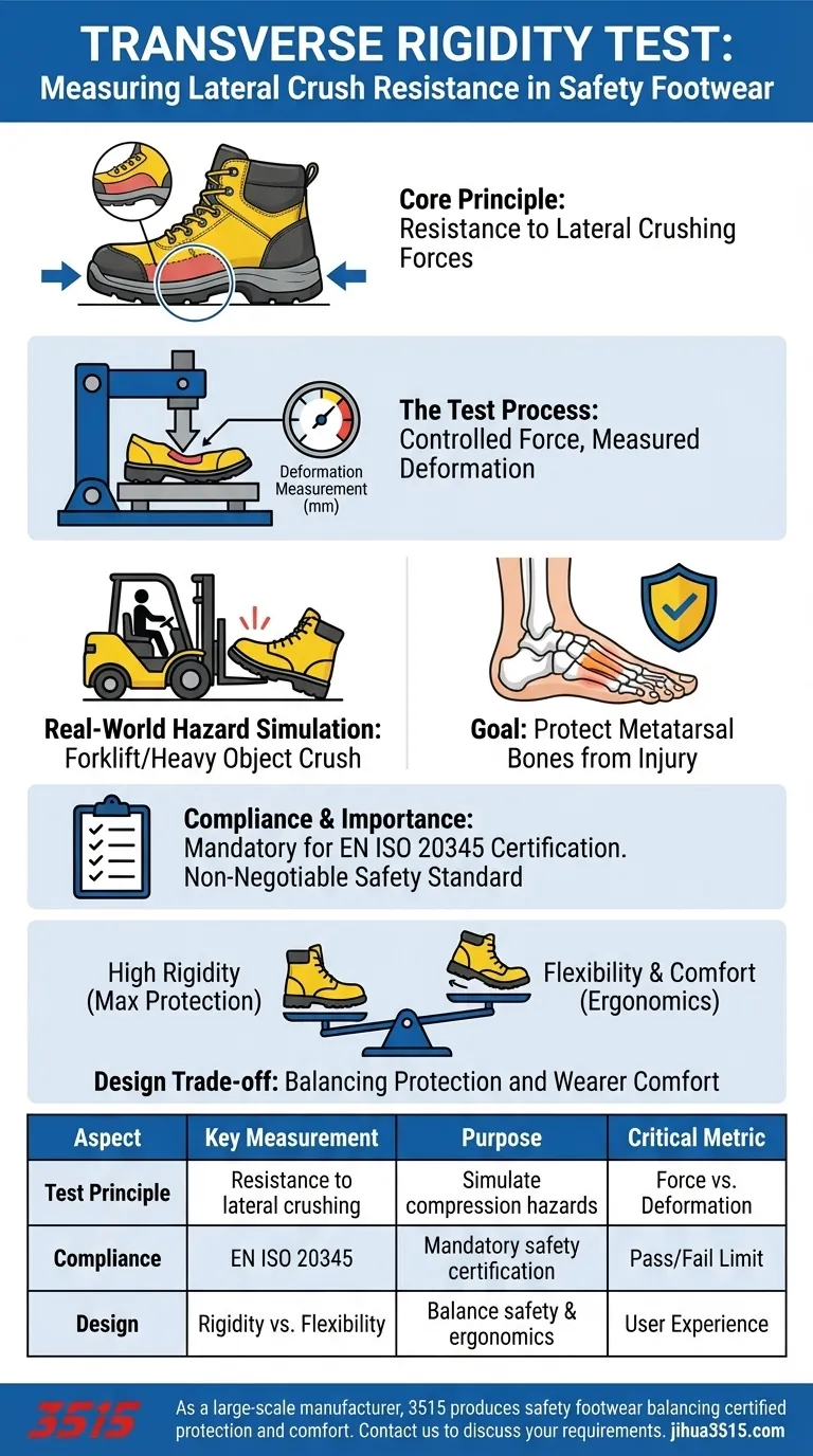 Qu'est-ce qui est mesuré dans le test de rigidité transversale ? Assurer la sécurité et la conformité des chaussures Guide Visuel