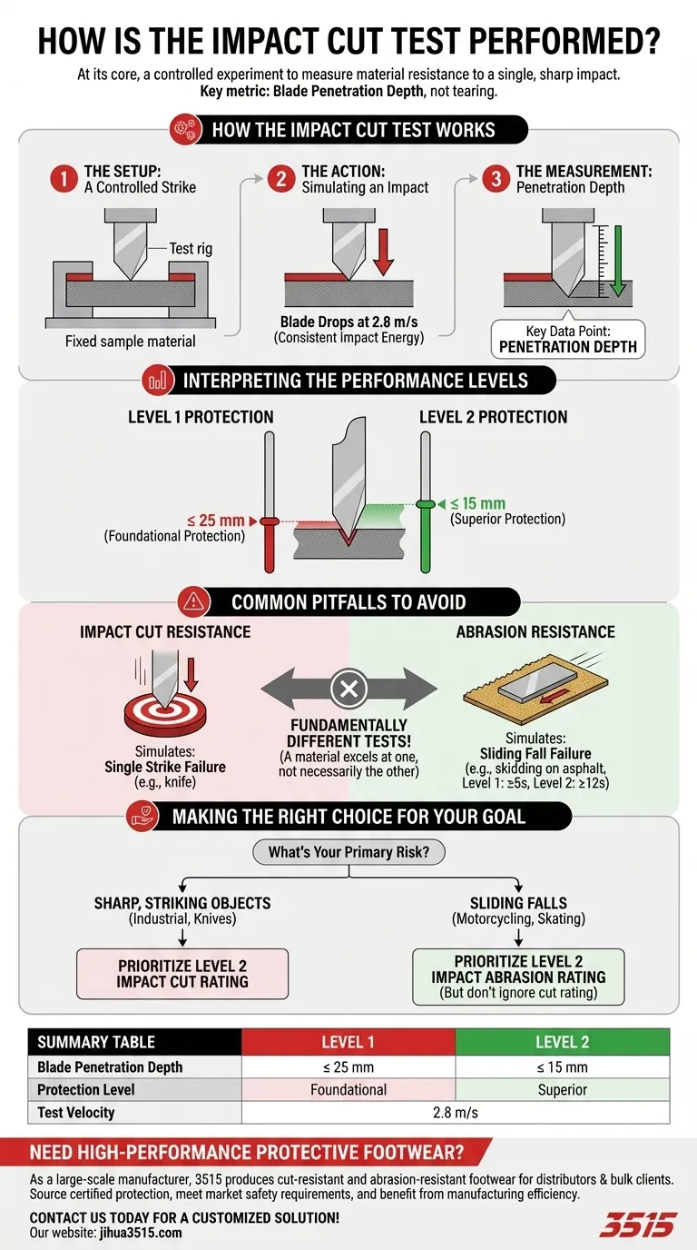 Comment le test de coupe par impact est-il effectué ? Mesurer la résistance des matériaux aux impacts tranchants Guide Visuel