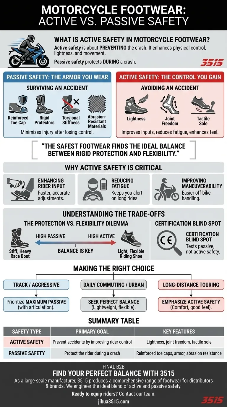 Was ist aktive Sicherheit bei Motorradschuhen? Verbesserung der Kontrolle zur Vermeidung von Unfällen Visuelle Anleitung