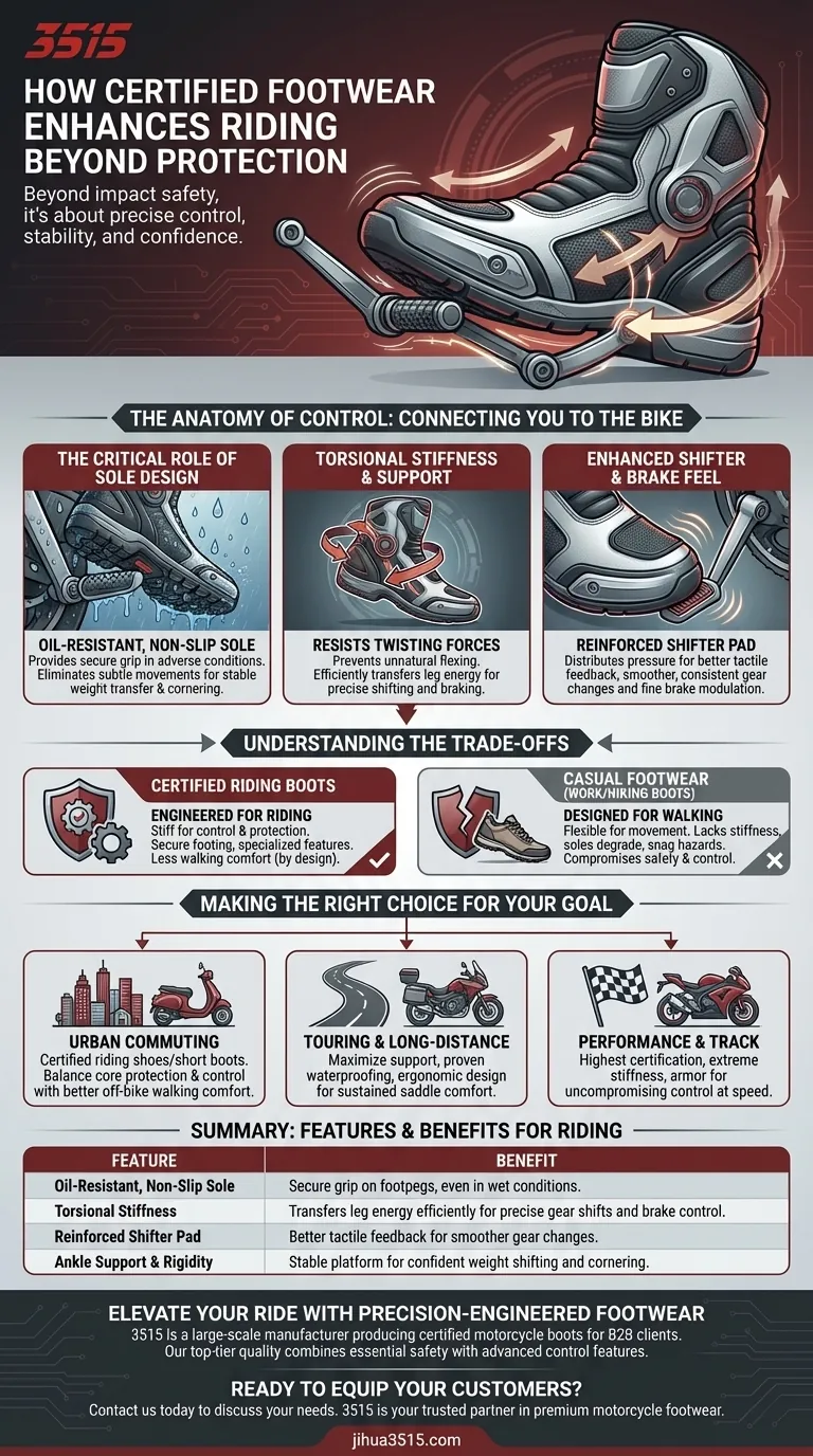 Comment les chaussures certifiées améliorent-elles la conduite au-delà de la protection ? Libérez un contrôle et une confiance supérieurs Guide Visuel