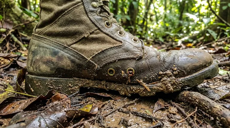 Quels problèmes étaient associés aux trous de drainage obsolètes des bottes de jungle ? Conception défectueuse, obstruction et risques pour la santé des pieds