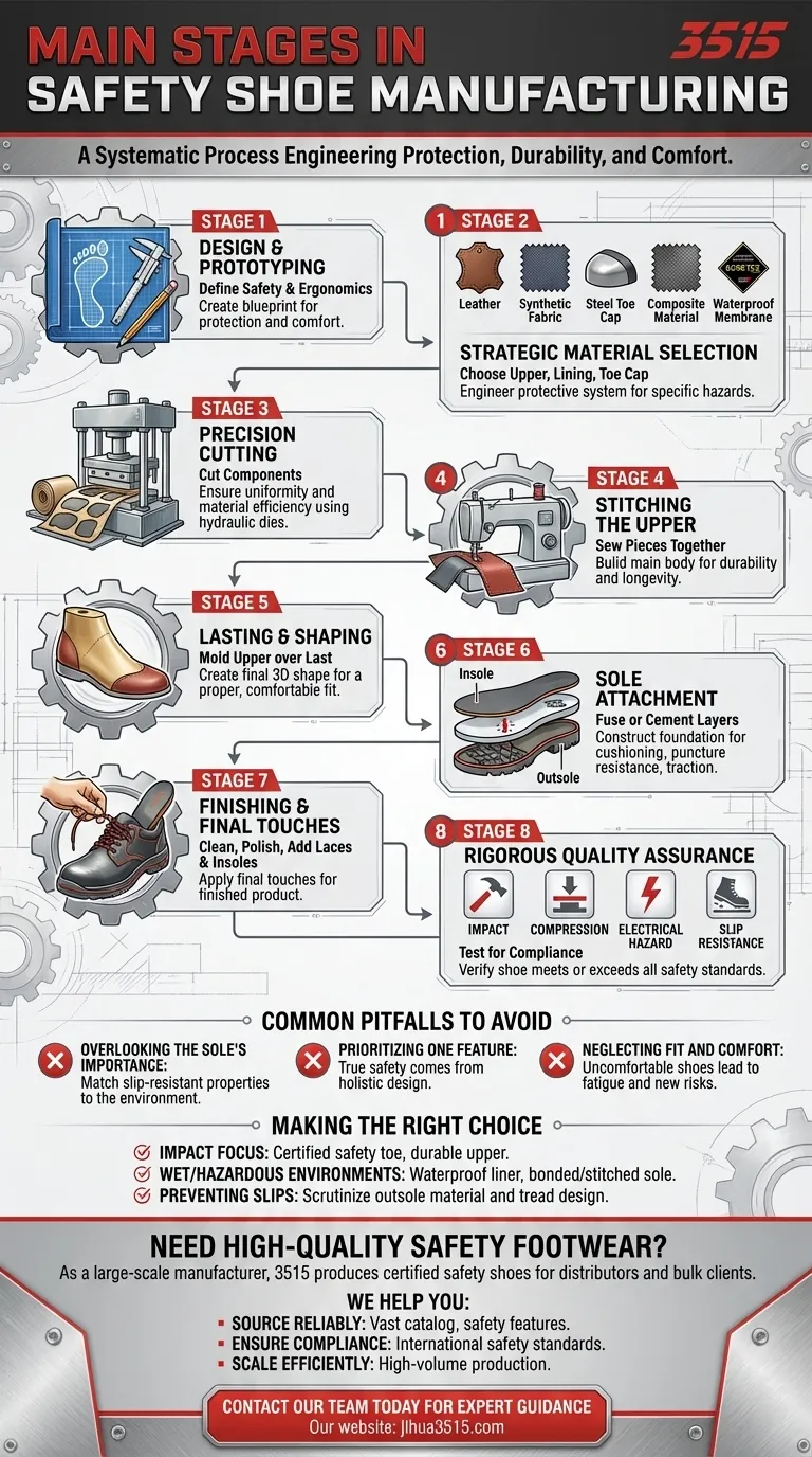 Quali sono le fasi principali della produzione di scarpe antinfortunistiche? Una guida alle calzature resistenti e protettive Guida Visiva