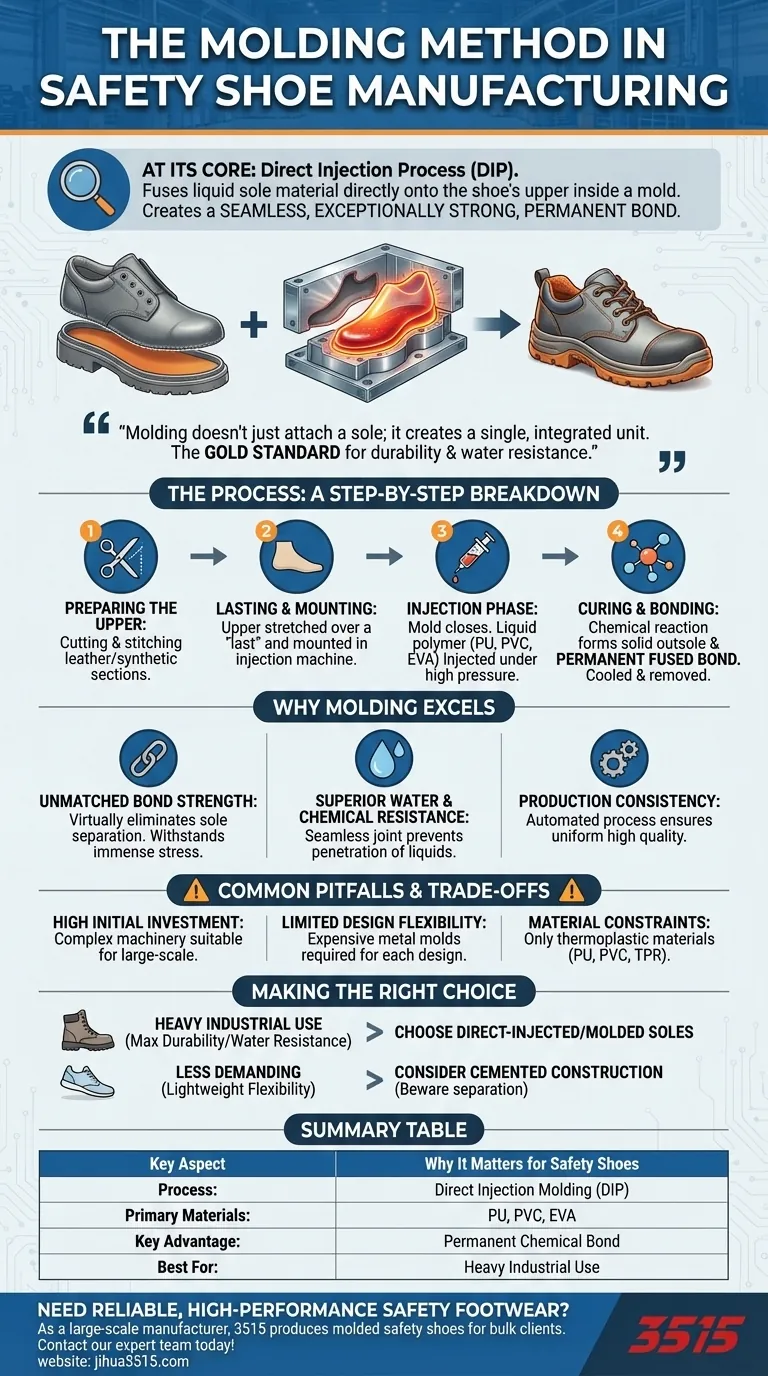 كيف تعمل طريقة القولبة في تصنيع أحذية السلامة؟ احصل على متانة وحماية لا مثيل لهما دليل مرئي