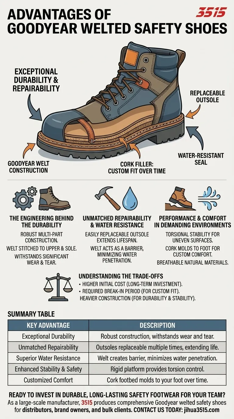 Quels sont les avantages des chaussures de sécurité cousues Goodyear ? Durabilité et réparabilité inégalées Guide Visuel