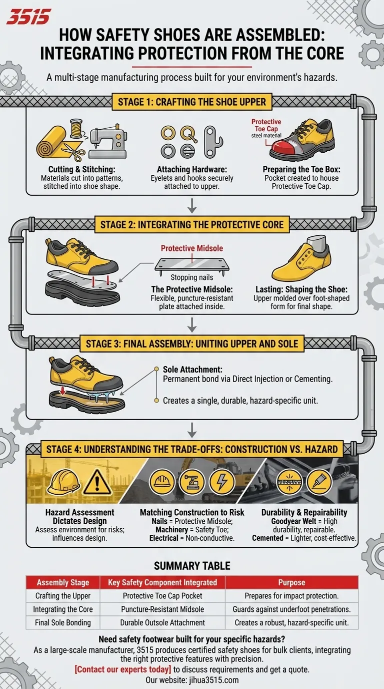 Wie werden die Teile eines Sicherheitsschuhs zusammengebaut? Entdecken Sie den konstruierten Prozess für maximalen Schutz Visuelle Anleitung