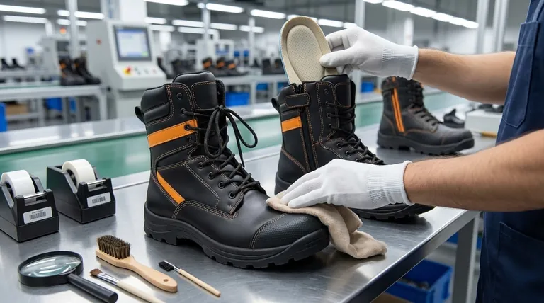 Quelles sont les touches finales apportées aux chaussures de sécurité avant l'emballage ? Assurer la qualité et la conformité