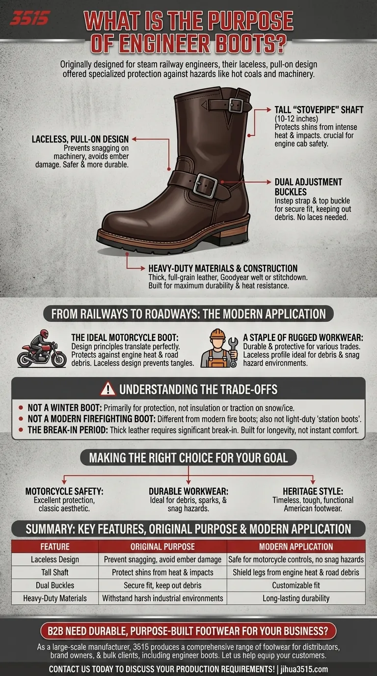 엔지니어 부츠의 용도는 무엇인가요? 작업 및 오토바이용 내구성 있는 레이스리스 보호 기능 시각적 가이드