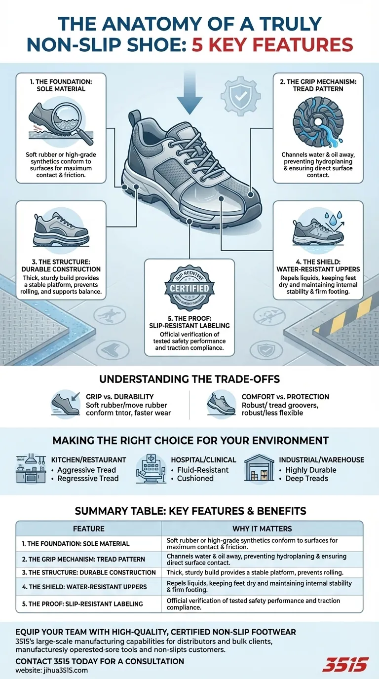 滑りにくい靴を定義する5つの重要な特徴は何ですか？職場安全のためのガイド ビジュアルガイド