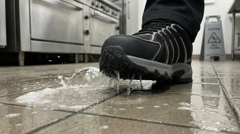 Каково преимущество обуви с нескользящей подошвой с угловым или закругленным дизайном? Предотвращает аквапланирование для превосходного сцепления