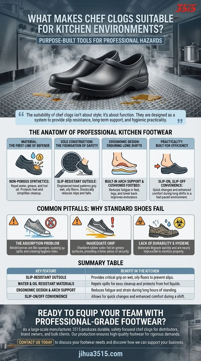 Qu'est-ce qui rend les sabots de chef adaptés aux environnements de cuisine ? Sécurité et confort essentiels pour les chefs Guide Visuel