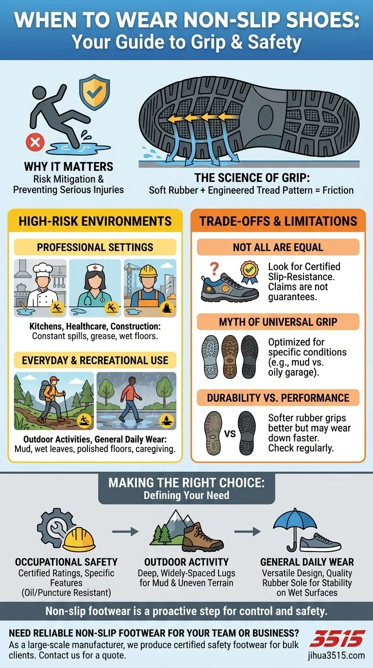 Quand faut-il porter des chaussures antidérapantes ? Un guide pour prévenir les glissades et les chutes Guide Visuel