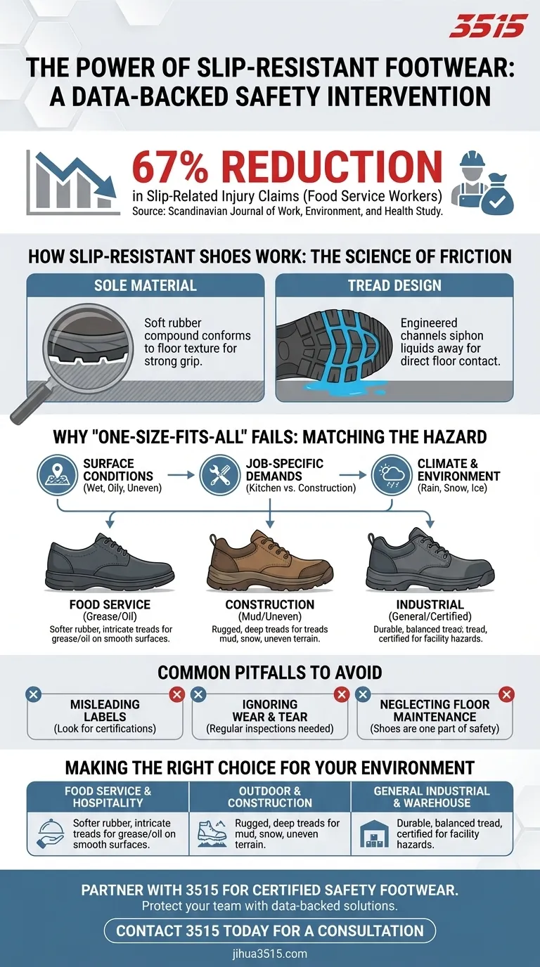 Cosa ha scoperto lo Scandinavian Journal of Work, Environment, and Health riguardo alle calzature antiscivolo? Guida Visiva