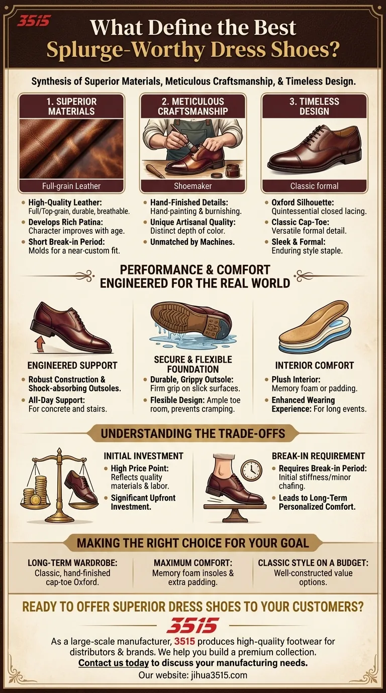 Quali sono le caratteristiche distintive delle migliori scarpe eleganti di lusso? Una guida alla maestria artigianale e al comfort superiori Guida Visiva