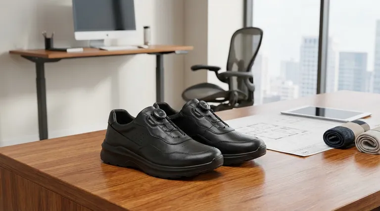 Quais características tornam os sapatos sociais adequados para ficar em pé o dia todo? Alcance o Conforto o Dia Todo com Design Anatômico